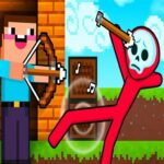 Noob archer vs Stickman Zombie: tagabaril ng zombie